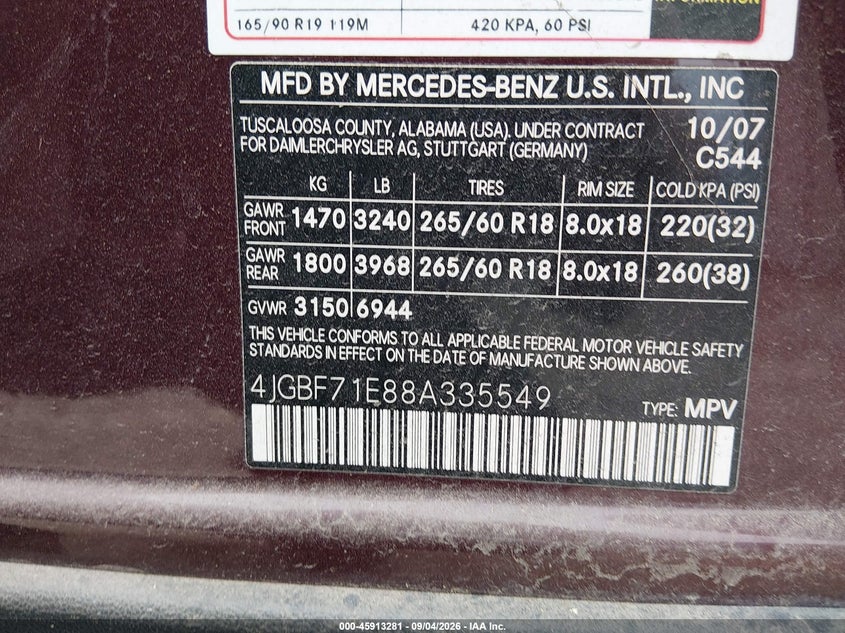 2008 MERCEDES-BENZ GL 450 4MATIC · Фото 9