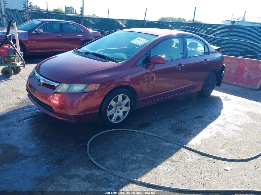 2007 Honda Civic Lx, Rear, IAAI, VIN 1HGFA16557L083421 — photo 2