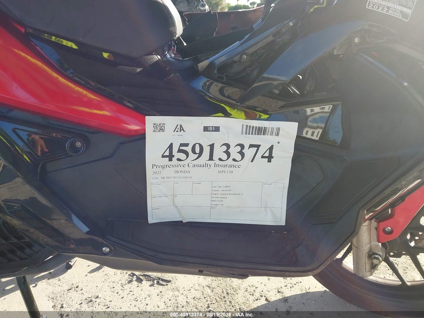 2022 HONDA ADV150 auction photo 8