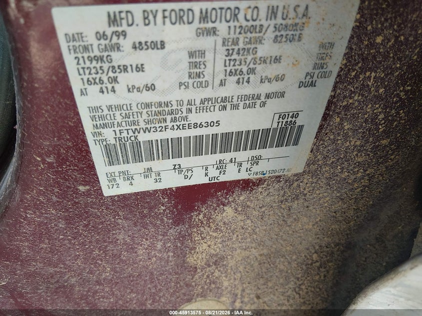 1999 FORD F-350 auction photo 8