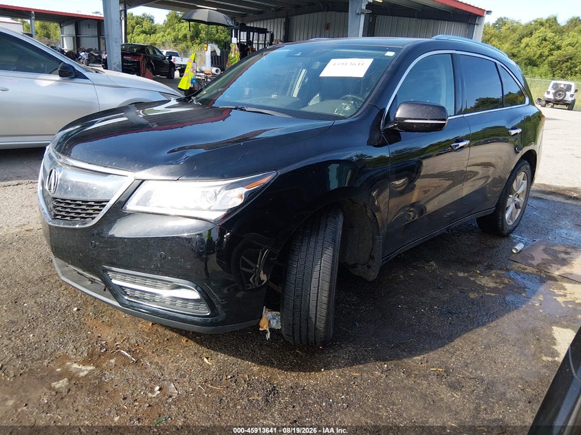 2016 Acura MDX, Front End, IAAI, VIN 5FRYD4H98GB056974 — photo 2