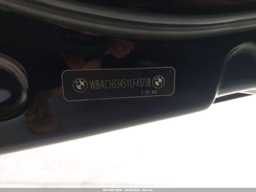 BMW Z3 2000 VIN WBACH3345YLF43778