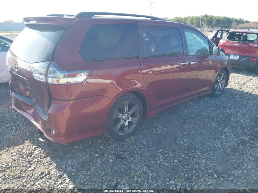 Vin: 5tdxk3dcxfs555607, lot: 46412912, toyota sienna se 8 passenger 20154