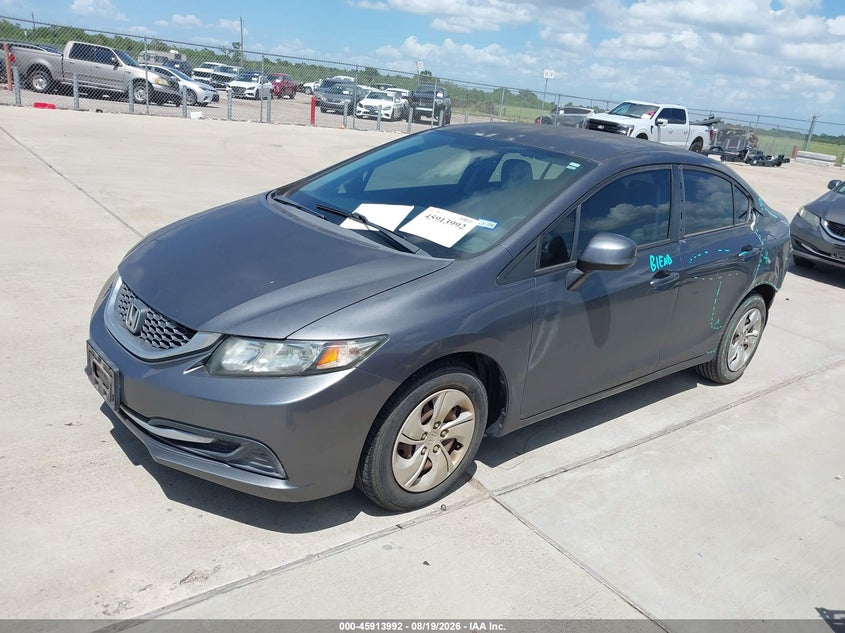 2013 Honda Civic, Rear, IAAI, VIN 2HGFB2F58DH589630 — photo 2