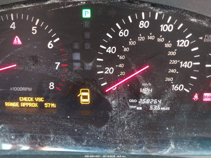 LEXUS LS 430 2001 VIN JTHBN30F310040864