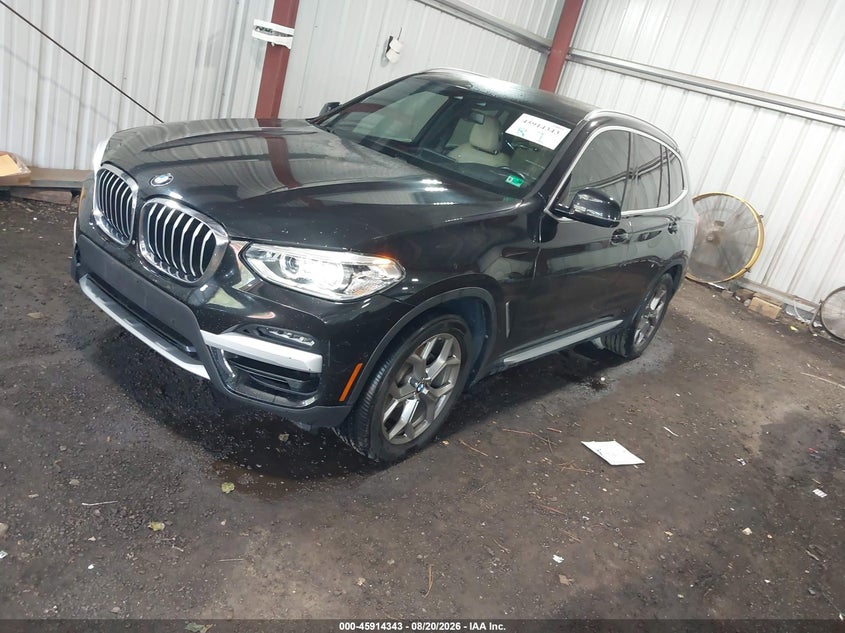 2020 BMW X3, Front End, IAAI, VIN 5UXTY5C01L9C35717 — photo 2