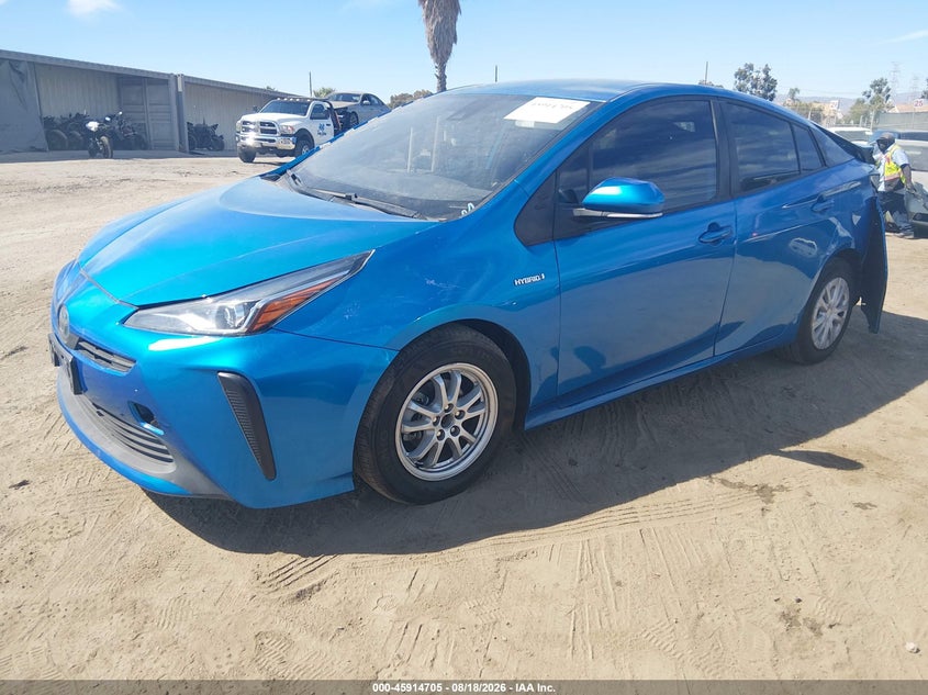 2022 Toyota Prius L, Left Rear, IAAI, VIN JTDKAMFU6N3165323 — photo 2
