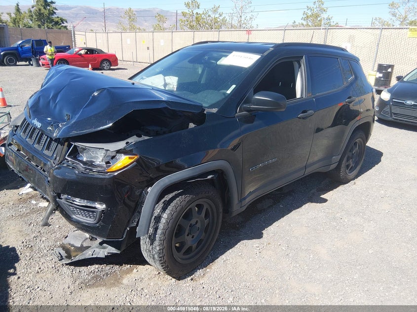 2018 Jeep Compass, Удар спереди, IAAI, VIN 3C4NJCAB0JT211160 — фото 2