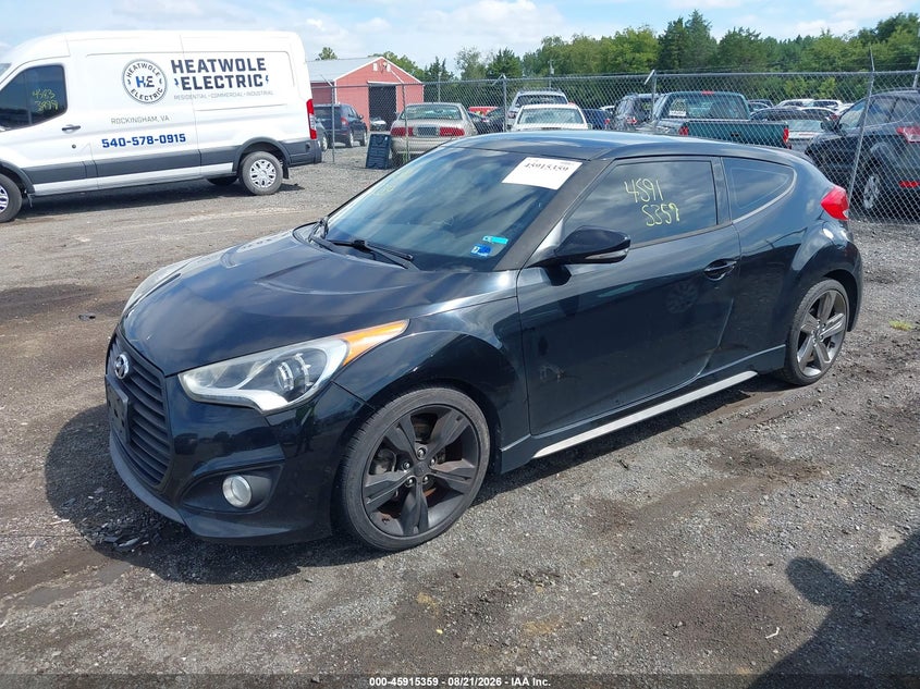 2015 Hyundai Veloster, Обычный износ, IAAI, VIN KMHTC6AE5FU216361 — фото 2