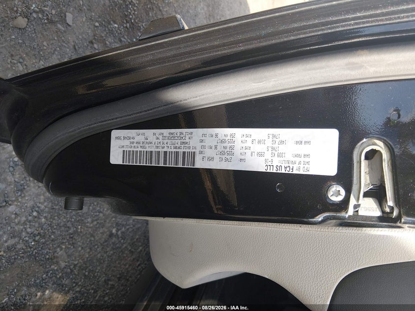 DODGE GRAND CARAVAN 2016 VIN 2C4RDGCG6GR381222