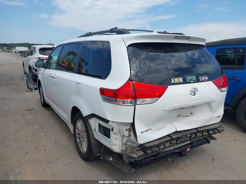 Vin: 5tdyk3dcxbs157800, lot: 46416190, toyota sienna xle v6 20113