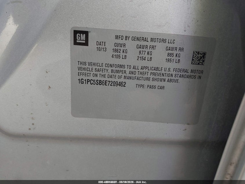 2014 CHEVROLET CRUZE 1LT AUTO · Фото 9