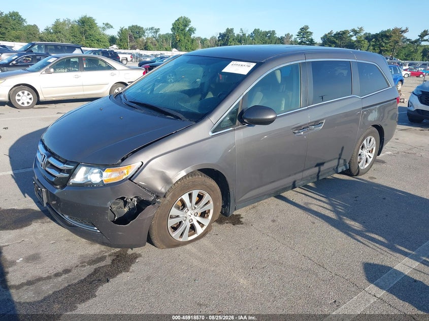 2014 Honda Odyssey, Удар спереду, IAAI, VIN 5FNRL5H49EB087859 — фото 2