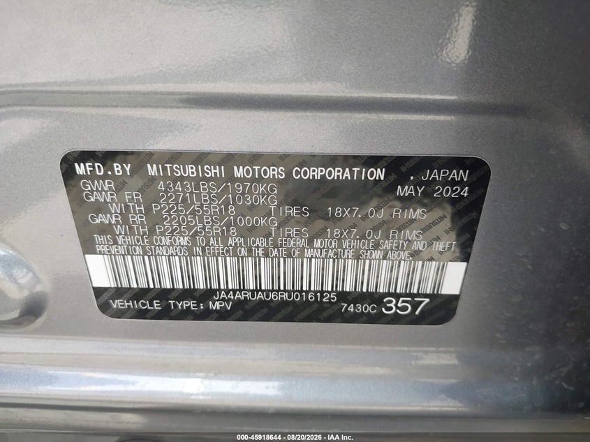 2024 MITSUBISHI OUTLANDER SPORT 2.0 ES AWC/2.0 LE AWC/2.0 RALLIART AWC/2.0 S AWC/2.0 SE AWC/2.0 TRAIL EDITION AWC · Фото 9