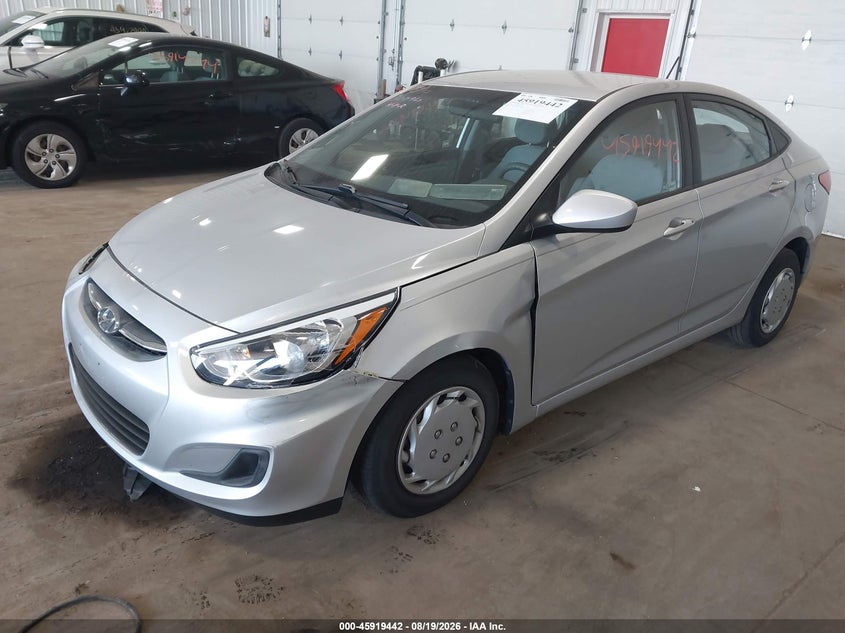 2016 Hyundai Accent, Front End, IAAI, VIN KMHCT4AE4GU133865 — photo 2