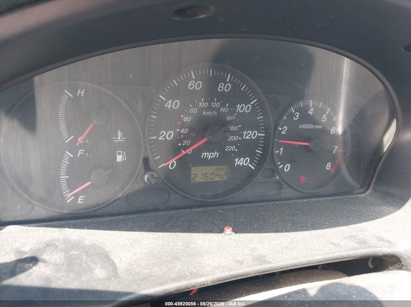 MAZDA PROTEGE 2002 VIN JM1BJ225621580104