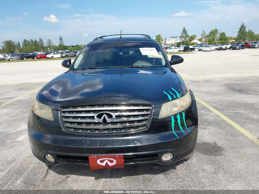 INFINITI FX35 2005 VIN JNRAS08W85X205992