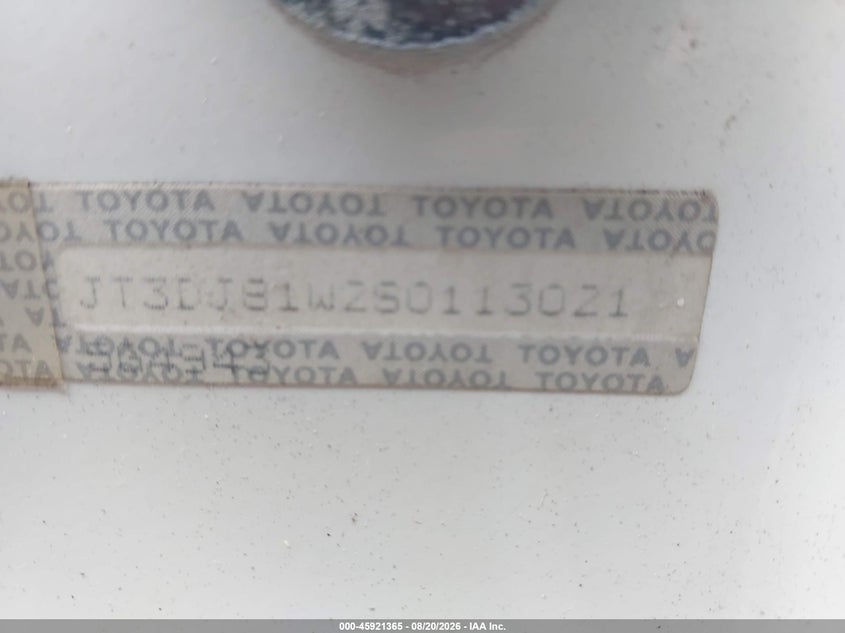 TOYOTA LAND CRUISER 1995 VIN JT3DJ81W2S0113021