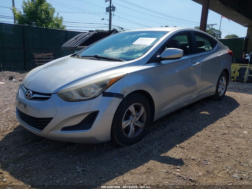 2014 Hyundai Elantra, Удар спереду, IAAI, VIN 5NPDH4AE3EH480475 — фото 2