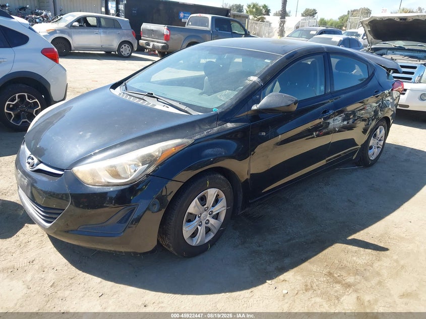 2016 Hyundai Elantra, Удар ззаду, IAAI, VIN 5NPDH4AEXGH758372 — фото 2