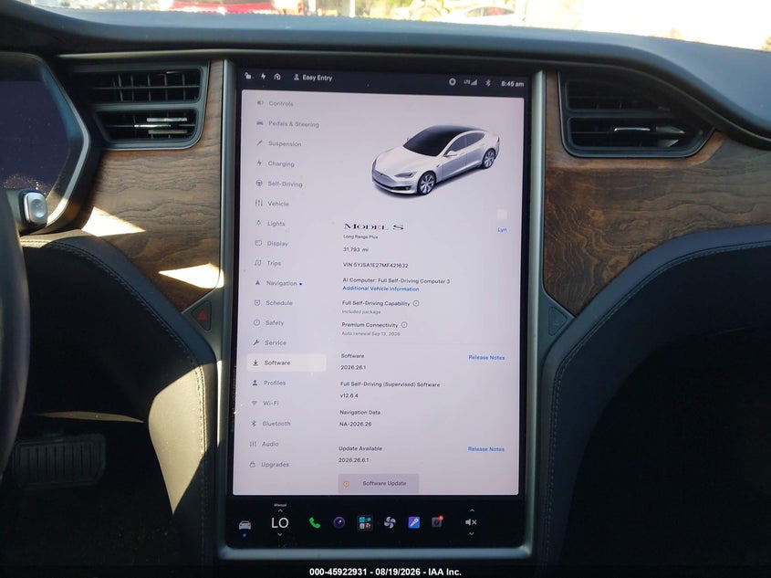 TESLA MODEL S 2021 VIN 5YJSA1E27MF421632