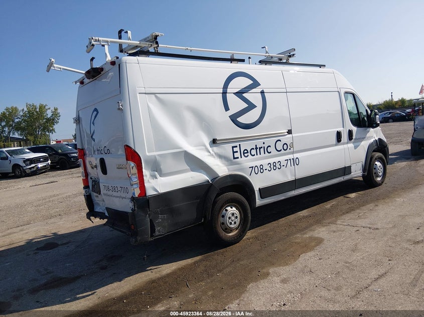 Vin: 3c6mrvjgxpe547544, lot: 46422452, ram promaster 3500 cargo van high roof 159 wb ext 20234