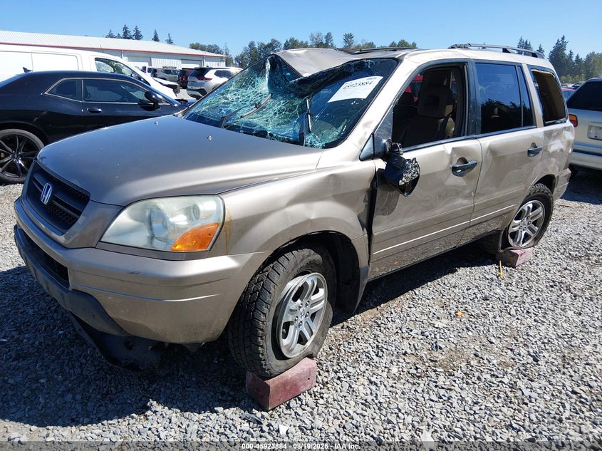2003 Honda Pilot, Переворот, IAAI, VIN 2HKYF18543H579122 — фото 2
