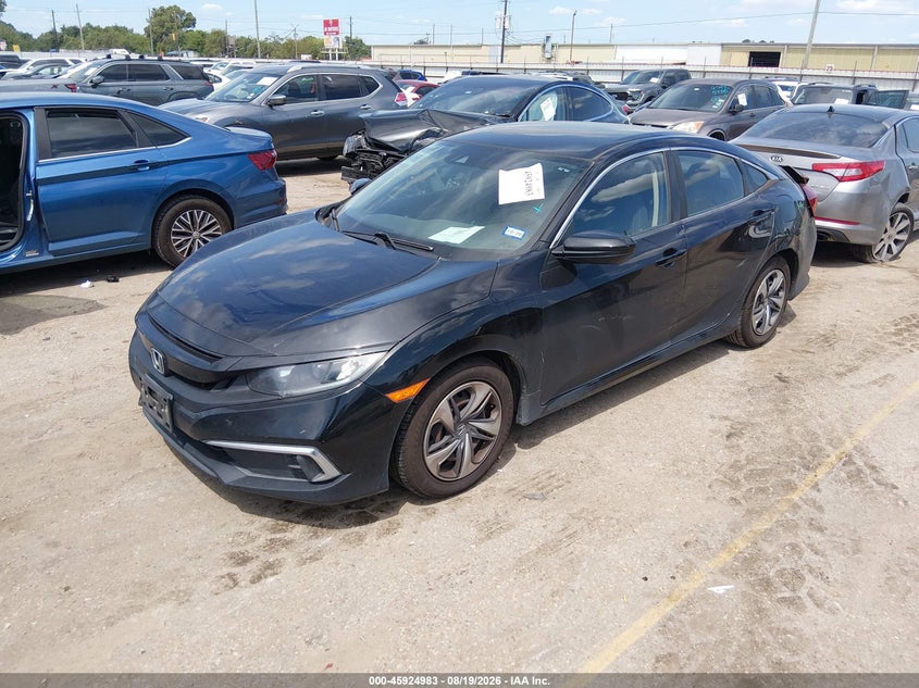 2020 Honda Civic, Rear, IAAI, VIN 2HGFC2F69LH585994 — photo 2