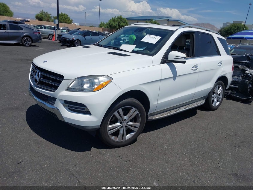 2015 Mercedes-Benz Ml 350, Left Rear, IAAI, VIN 4JGDA5JB7FA544022 — photo 2