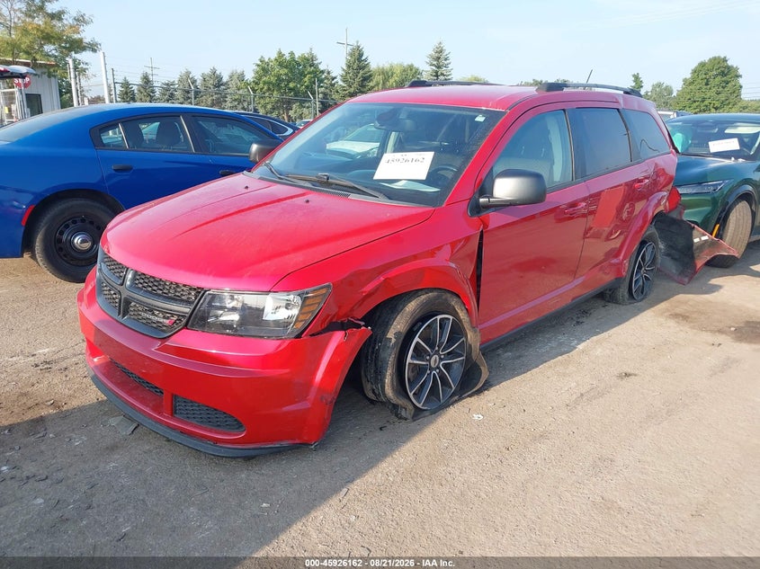 2018 Dodge Journey, Перёд и зад, IAAI, VIN 3C4PDCAB3JT383604 — фото 2