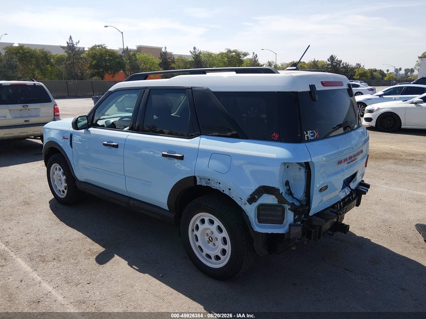 Vin: 3fmcr9g67prd02523, lot: 46425472, ford bronco sport heritage 20233