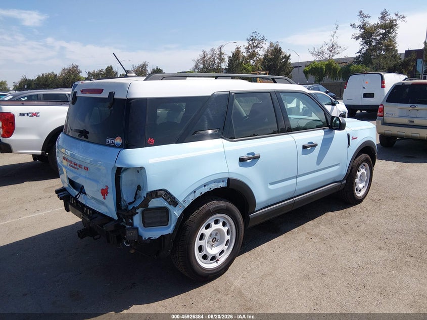 Vin: 3fmcr9g67prd02523, lot: 46425472, ford bronco sport heritage 20234