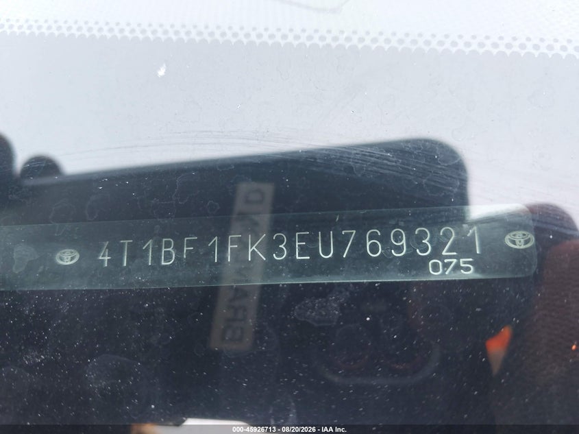 2014 TOYOTA CAMRY SEDAN 2.5L I-4 DOHC, VVT, 178HP