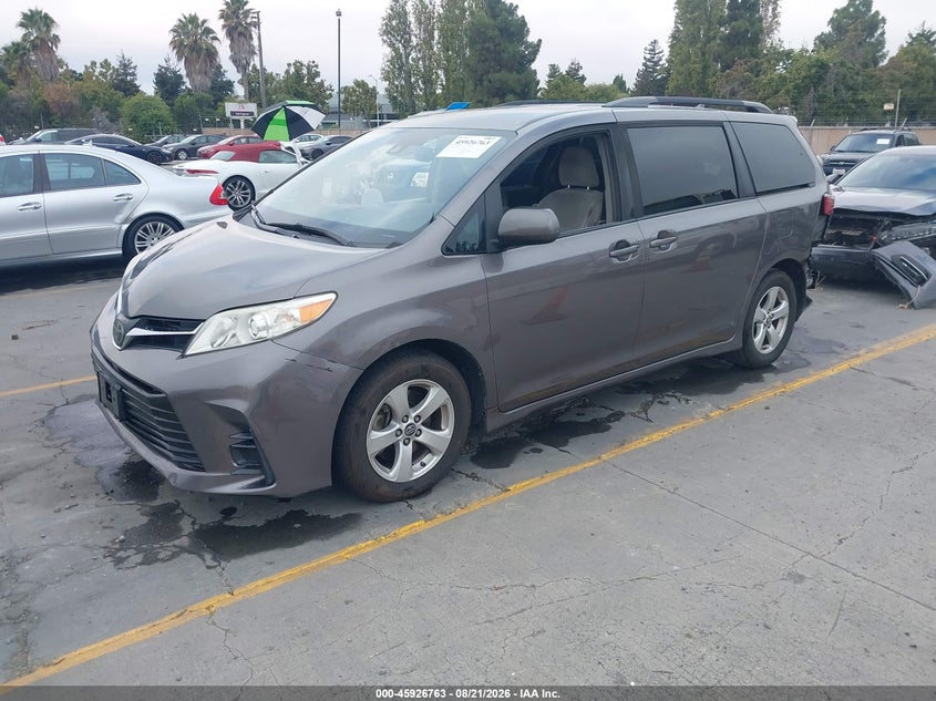 2019 Toyota Sienna, Лівий зад, IAAI, VIN 5TDKZ3DC2KS014938 — фото 2