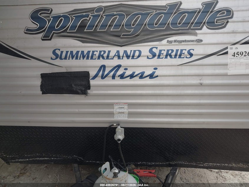 2017 KEYSTONE SUMMERLAND MINI TRAVEL TRAILER auction photo 7