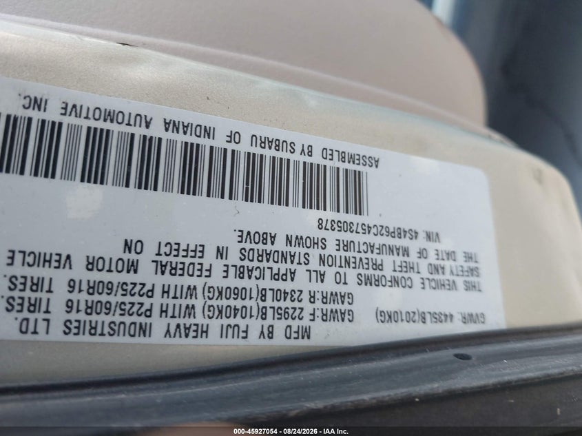 2005 SUBARU OUTBACK 2.5I LIMITED · Фото 9