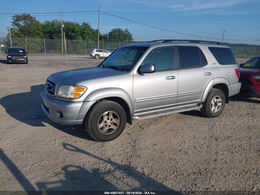 2002 Toyota Sequoia, Изъятое, IAAI, VIN 5TDBT44AX2S066369 — фото 2
