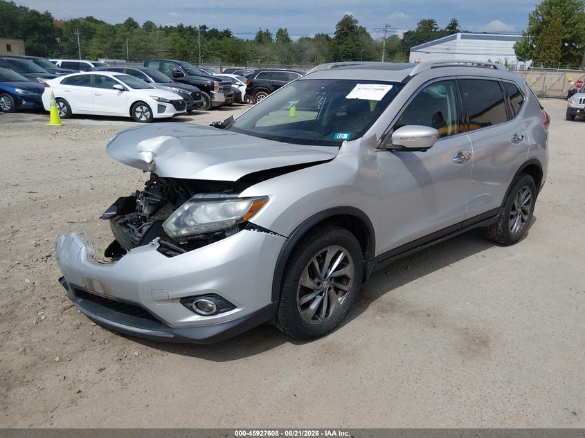 2015 Nissan Rogue, Front End, IAAI, VIN 5N1AT2MV1FC805618 — photo 2