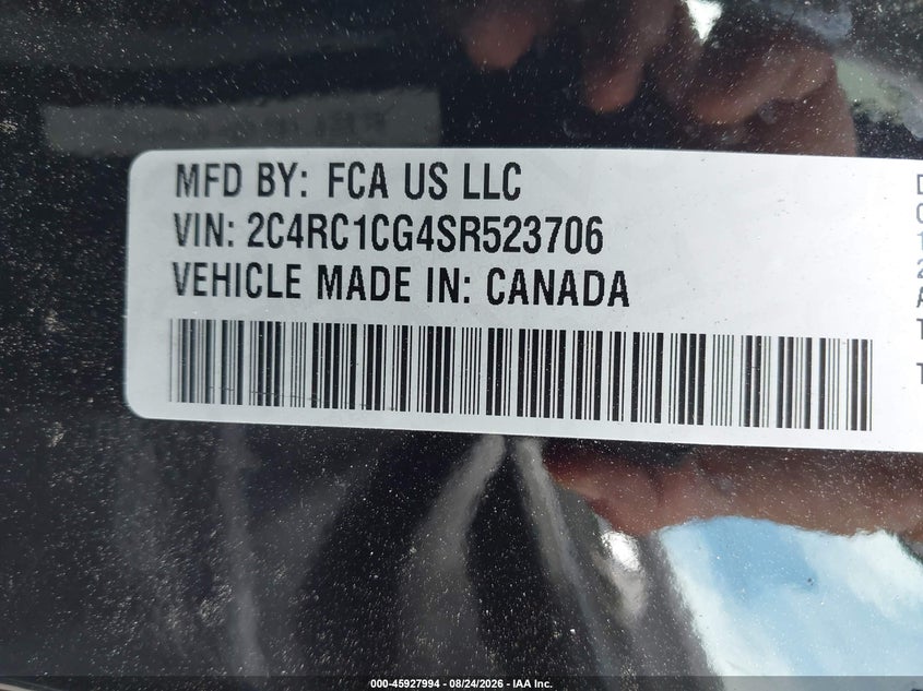 CHRYSLER VOYAGER 2025 VIN 2C4RC1CG4SR523706
