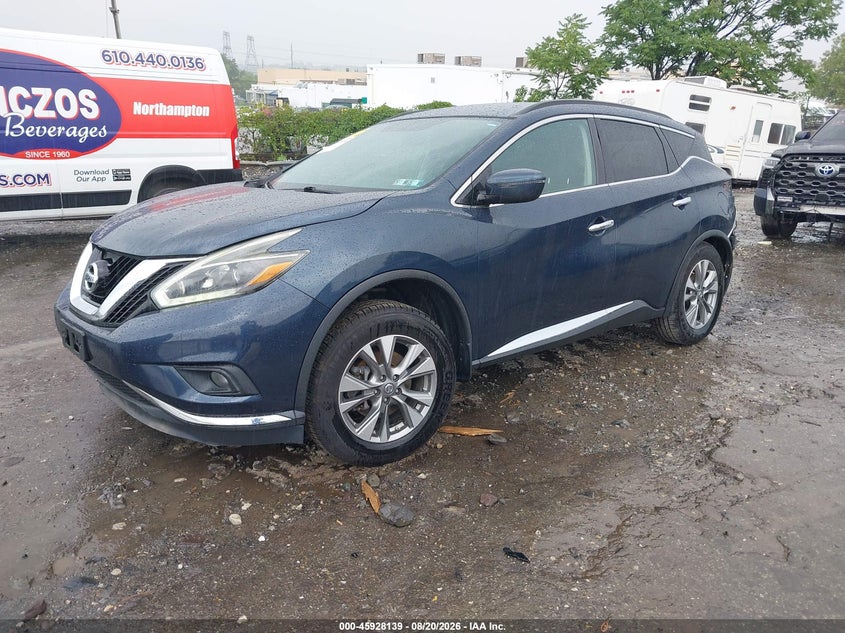 Vin: 5n1az2mh5jn183157, lot: 46427262, nissan murano sv 20182