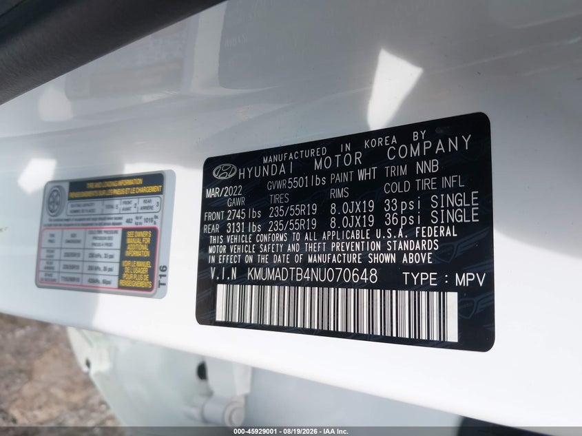 GENESIS GV70 2022 VIN KMUMADTB4NU070648