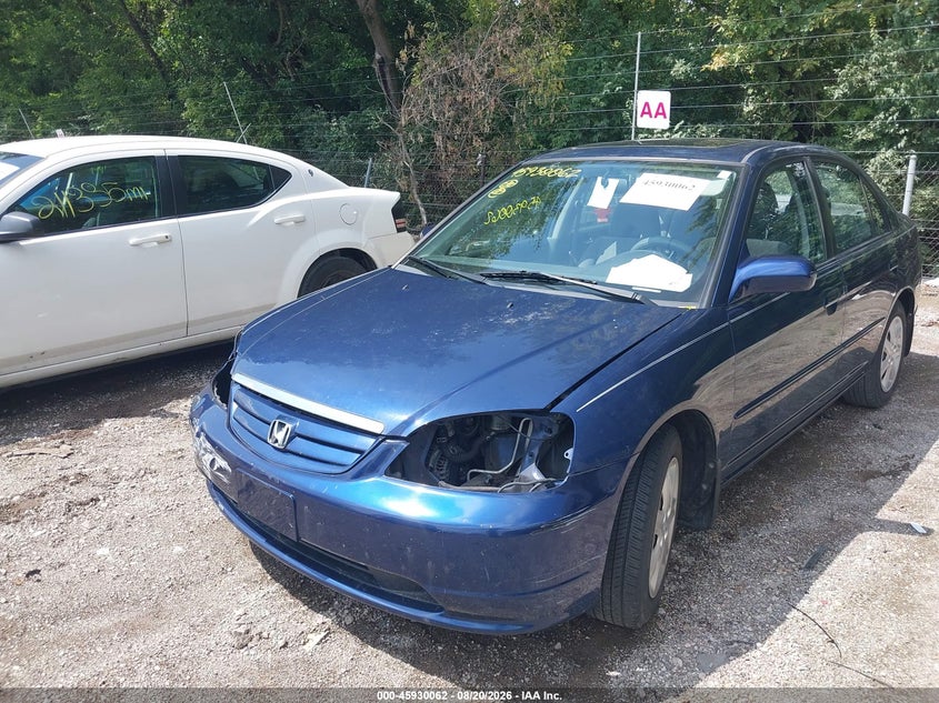 2003 Honda Civic, Front End, IAAI, VIN 1HGES26873L030397 — photo 2