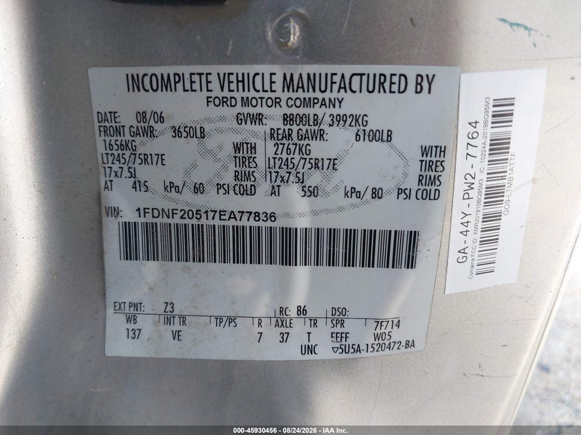 2007 FORD F250 TRUCK 5.4L V-8 VVT, 300HP