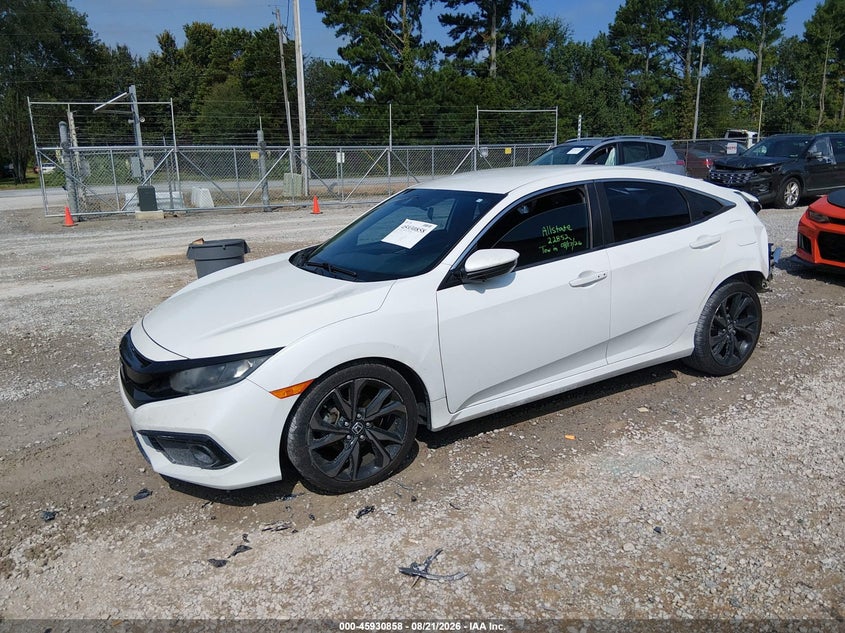 2019 Honda Civic, Rear, IAAI, VIN 19XFC2F84KE019414 — photo 2