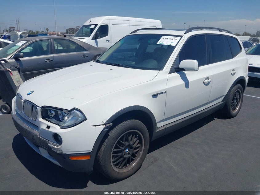 2008 BMW X3, Front End, IAAI, VIN WBXPC934X8WJ10574 — photo 2