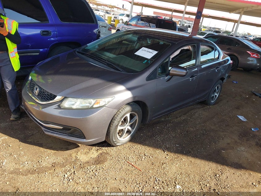 2015 Honda Civic, Удар сзади, IAAI, VIN 19XFB2F74FE291252 — фото 2