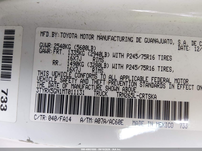 2021 TOYOTA TACOMA SR · Фото 9