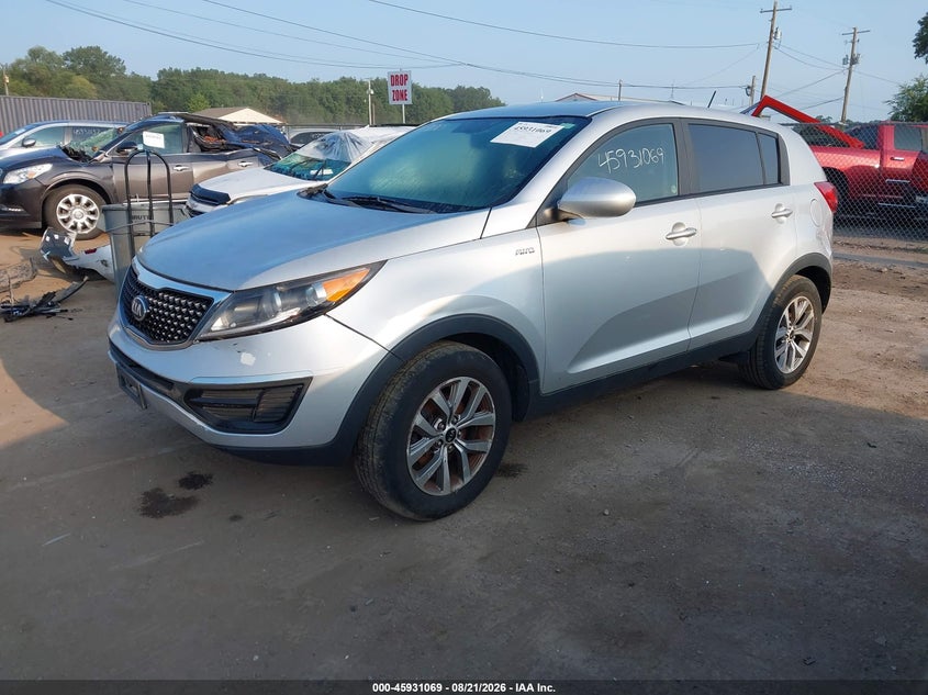 2014 Kia Sportage, Normal Wear & Tear, IAAI, VIN KNDPBCAC2E7603856 — photo 2
