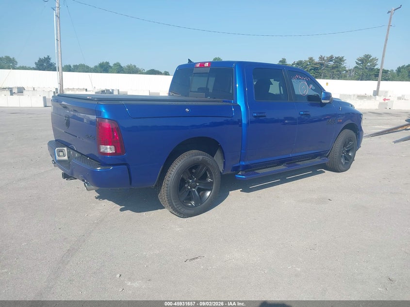 Vin: 1c6rr7mt0js111378, lot: 46430782, ram 1500 sport  4x4 5'7 box 20184