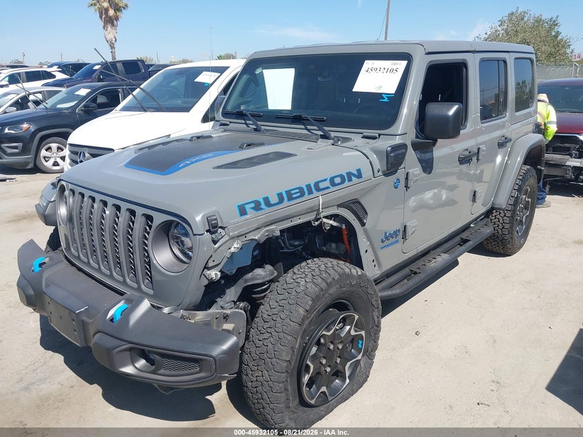 Vin: 1c4jjxr62nw127578, lot: 46431230, jeep wrangler 4xe unlimited rubicon 4x4 20222